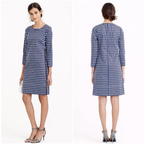 J crew geometric print shift dress size 0 - Picture 1 of 10
